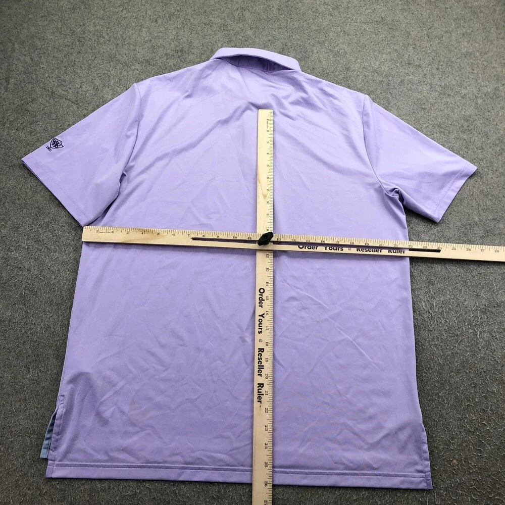 RLX Ralph Lauren Polo Shirt Mens Medium Purple Solid Golf Performance Knit
